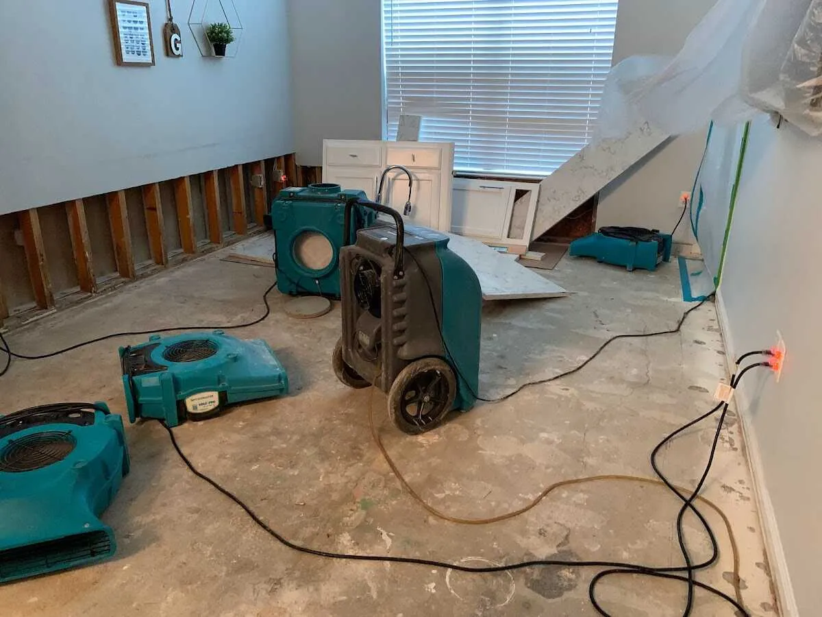 Dehumidifier in flood-cut room for Water Extraction & Removal in Laketon